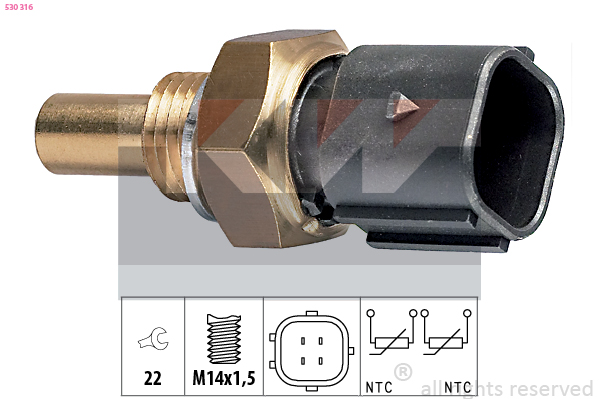 Senzor,temperatura lichid de racire 530 316 KW